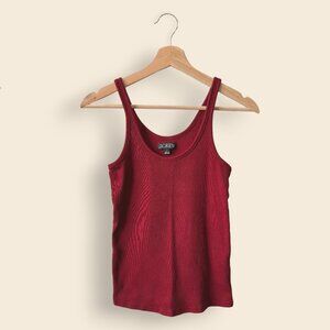 J. Crew New Fine Rib Scoopneck Tank Top, Bordeaux Berry, Small